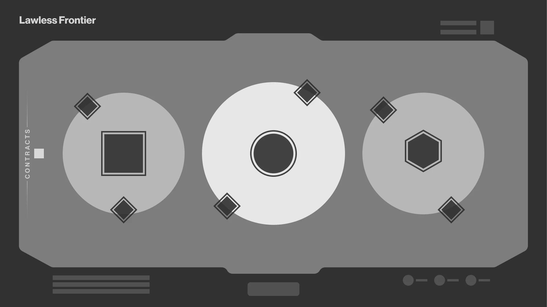 Exploration wireframe: holomap framed as a ship terminal