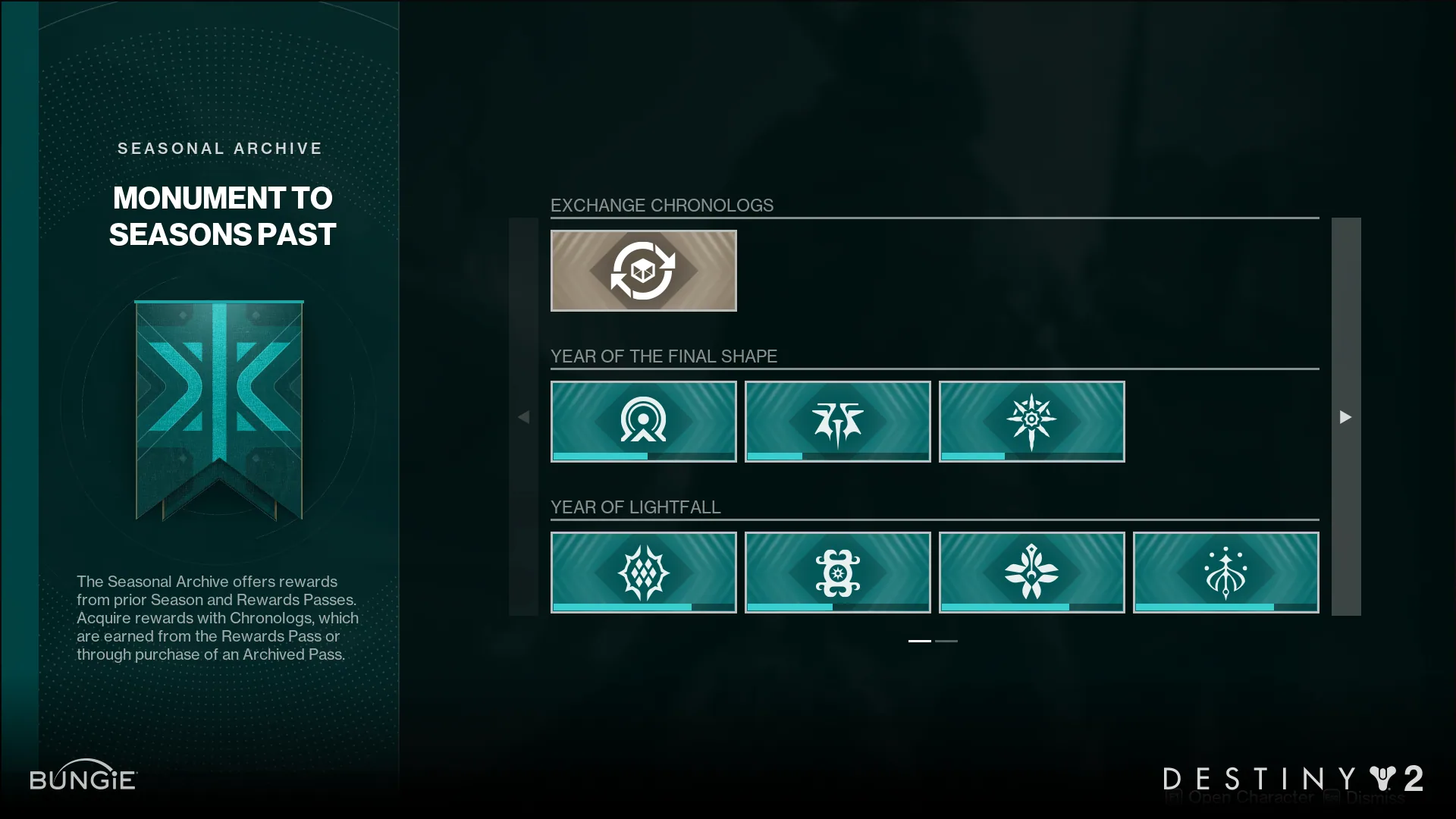 Monument to Seasons Past vendor kiosk UI
