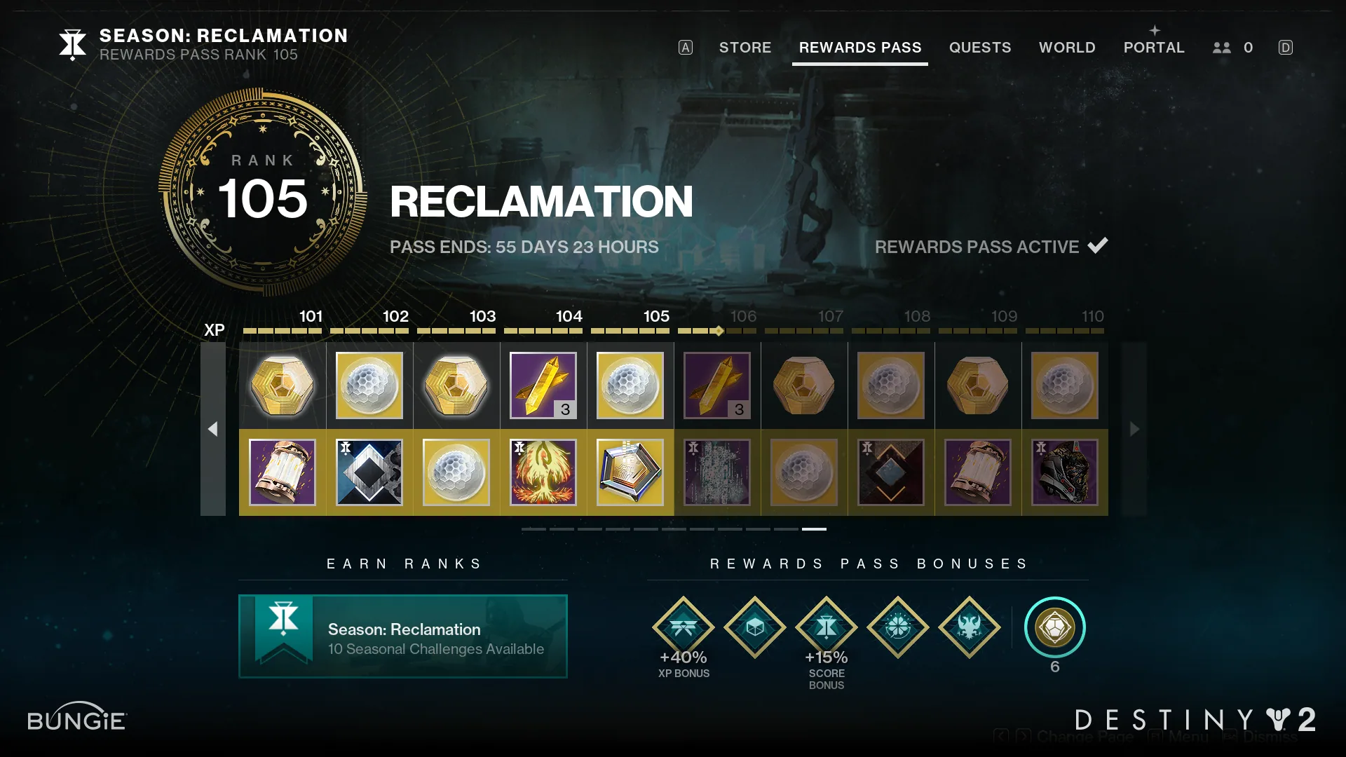 Rewards Pass UI, prestige track
